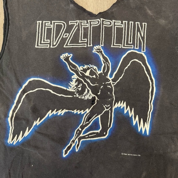 Vintage 1984 Led Zeppelin Glowing Icarus T-shirt Tank Customized Distressed L - Picture 3 of 6